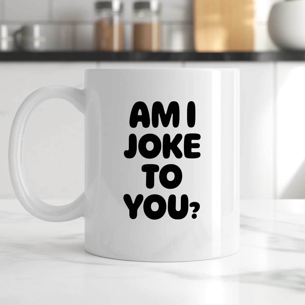 Kubek z nadrukiem - "AM I JOKE TO YOU?"