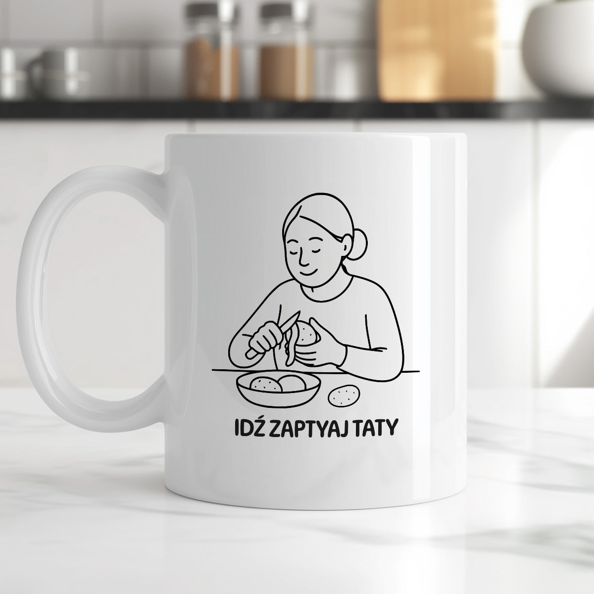 Kubek z nadrukiem "Idź zapytaj Taty" - Cytaty MAMY - DZIEŃ MAMY