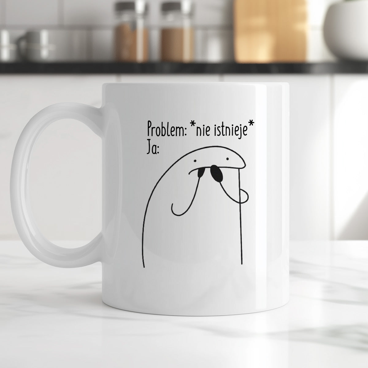 Kubek z nadrukiem "Problem: *nie istnieje* Ja:"