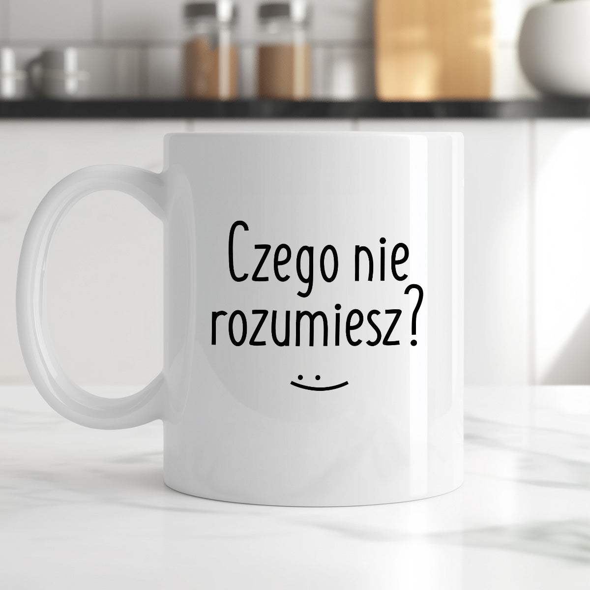 Kubek z nadrukiem "Czego nie rozumiesz?" FB