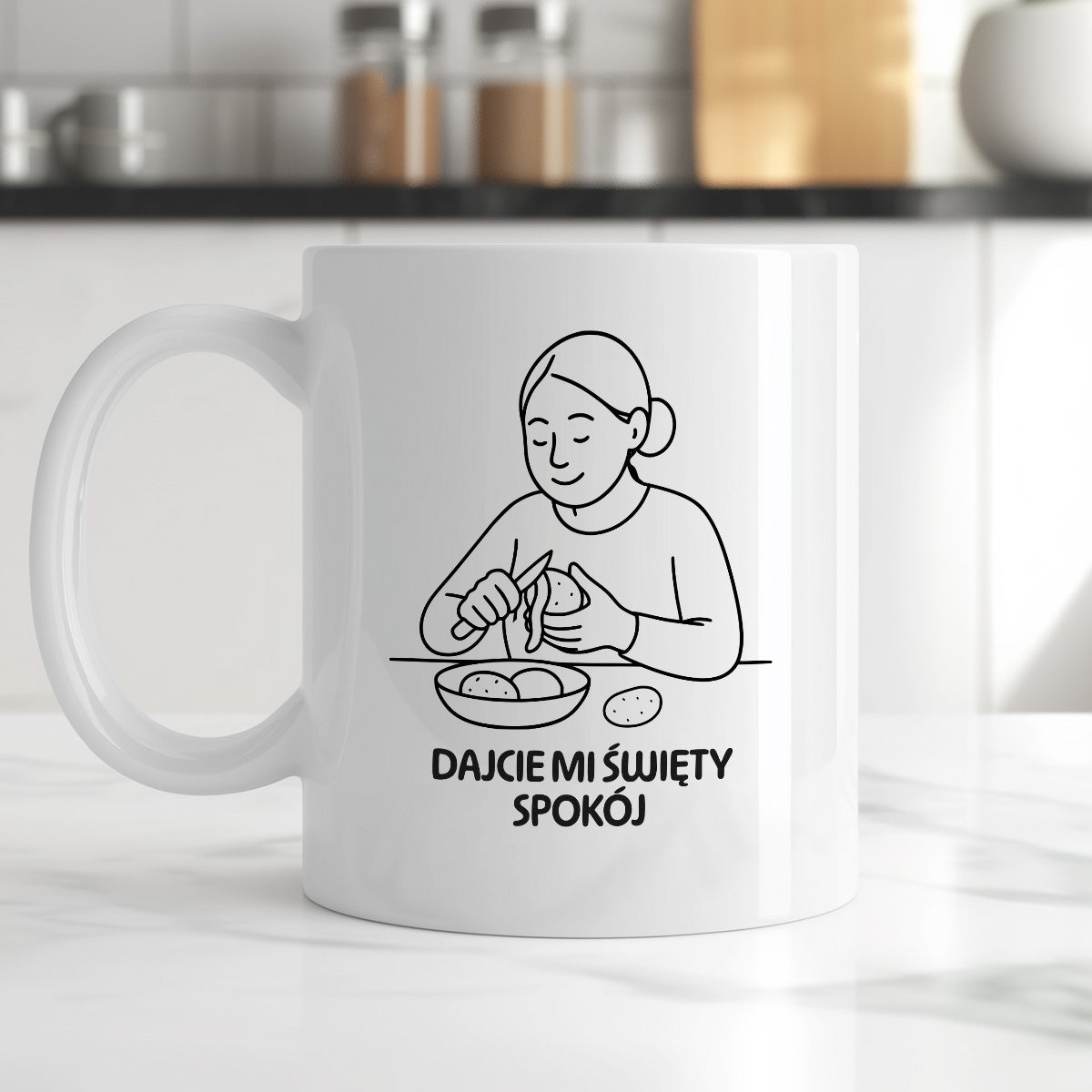 Kubek z nadrukiem "Dajcie mi święty spokój" - Cytaty MAMY - DZIEŃ MAMY