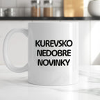 Kubek z nadrukiem - "kurevsko nedobre novinky"