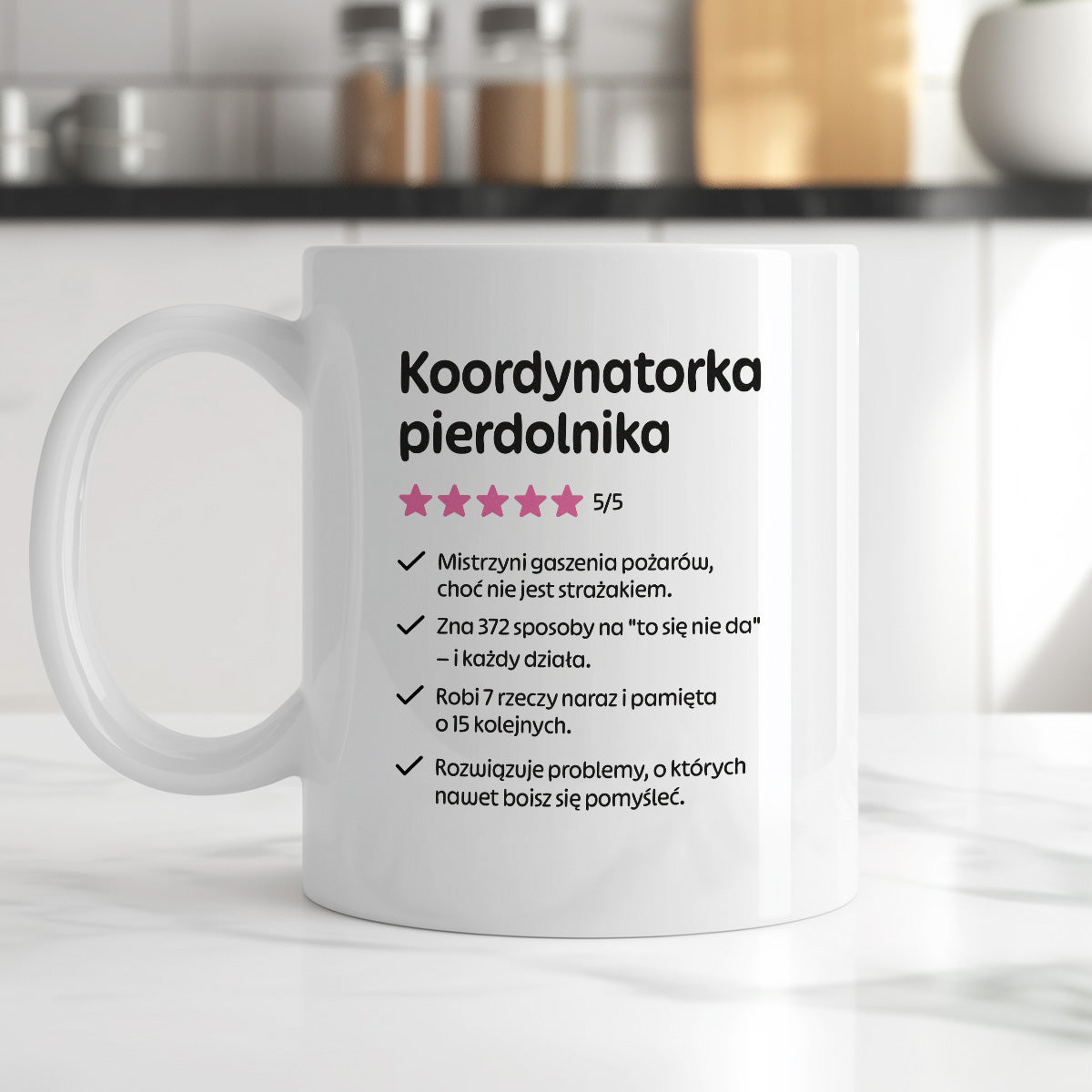Kubek z nadrukiem "Koordynatorka pierdolnika"