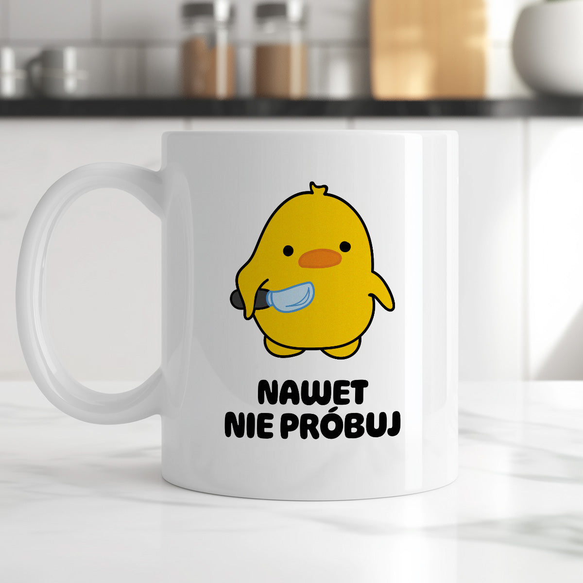 Kubek z nadrukiem - "Nawet nie próbuj"