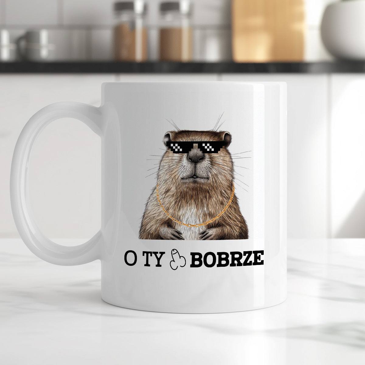Kubek z nadrukiem "O Ty ch*ju bobrze"