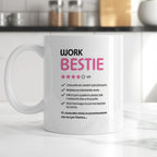 Kubek z nadrukiem "Work Bestie" na odejście z pracy