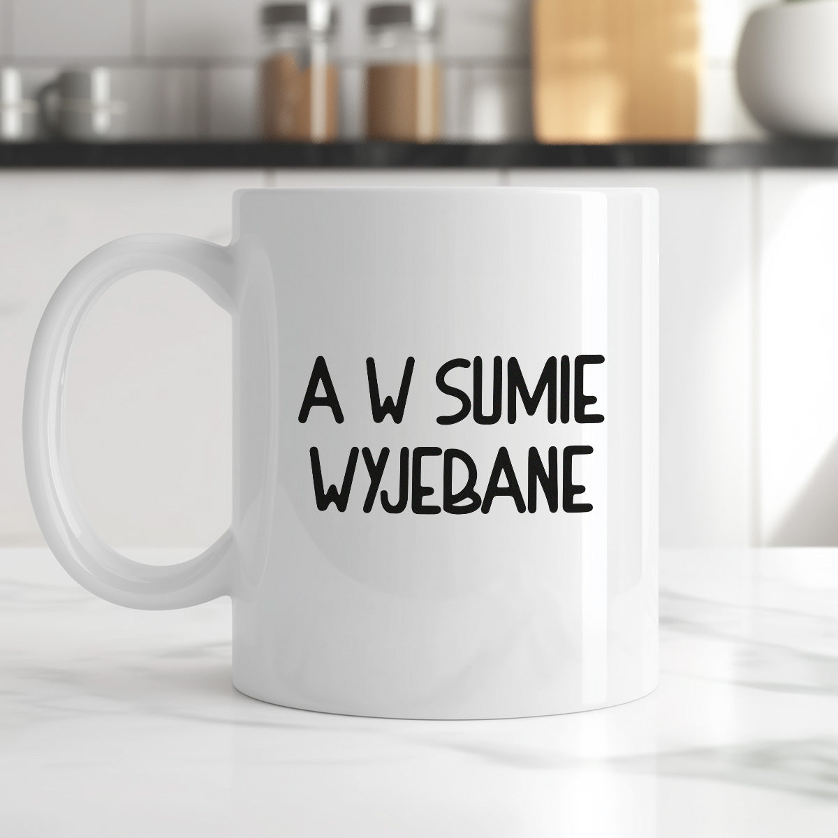 Kubek z nadrukiem "A w sumie wyjebane"