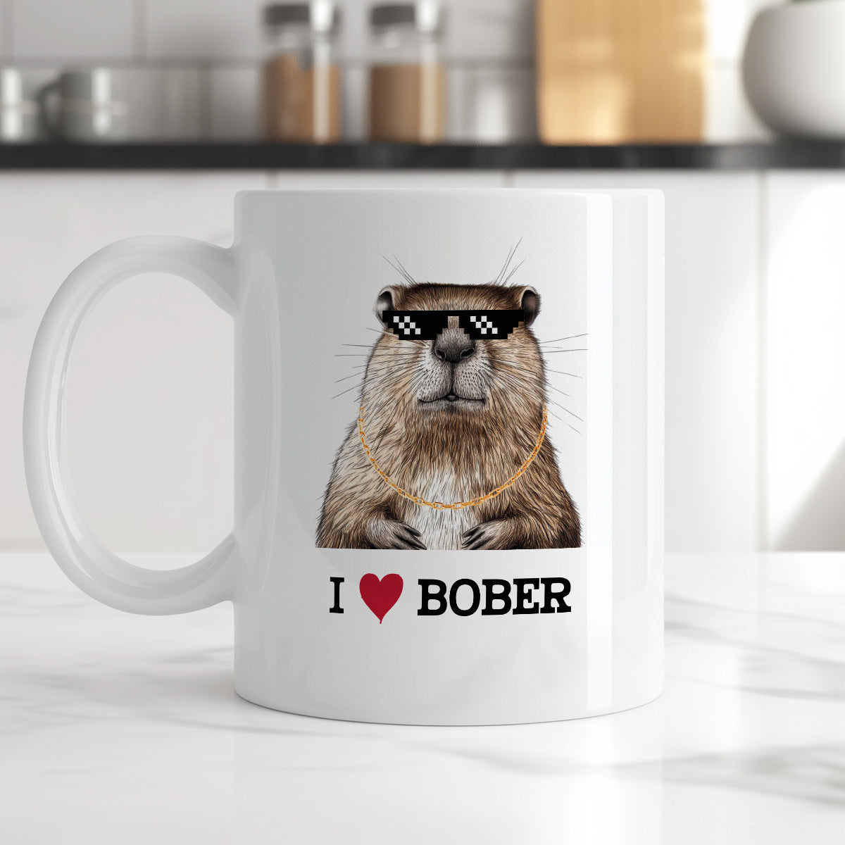 Kubek z nadrukiem "I love BOBER"