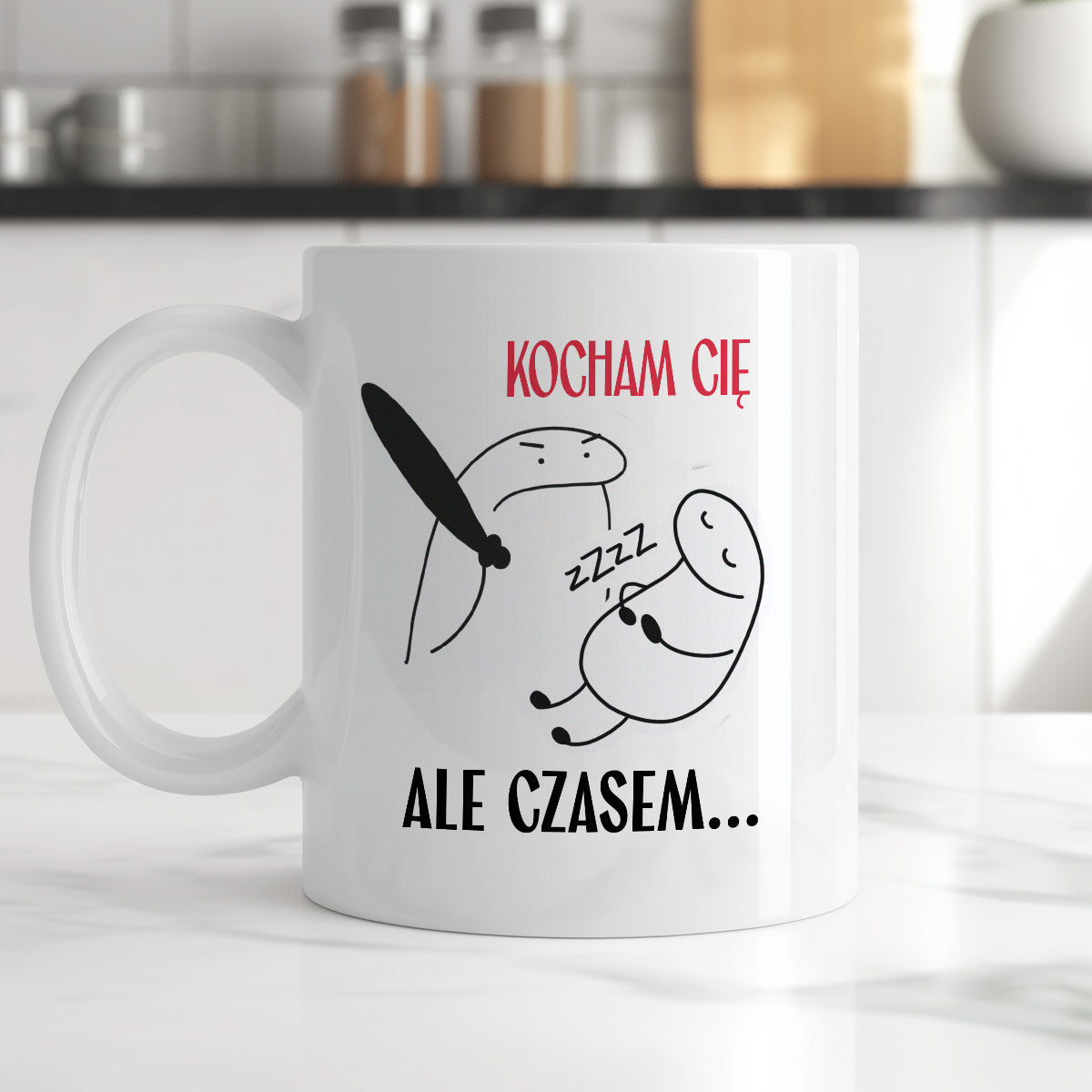 Kubek z nadrukiem "Kocham Cię, ale czasem..." - WALENTYNKI