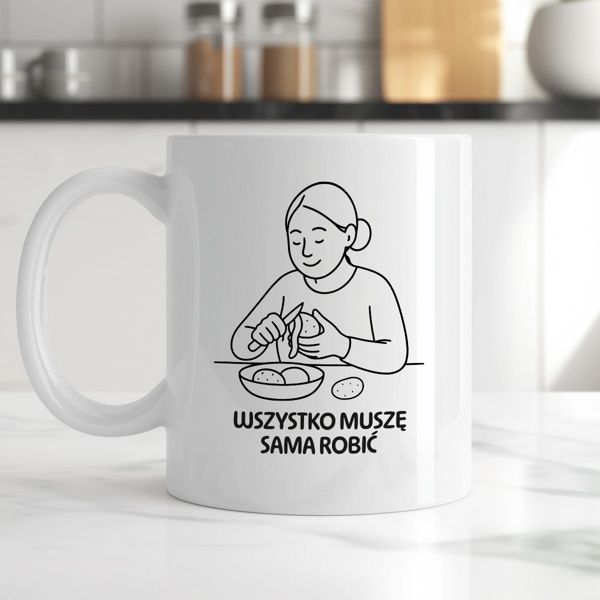 Kubek z nadrukiem "Wszystko muszę sama robić" - Cytaty MAMY - DZIEŃ MAMY