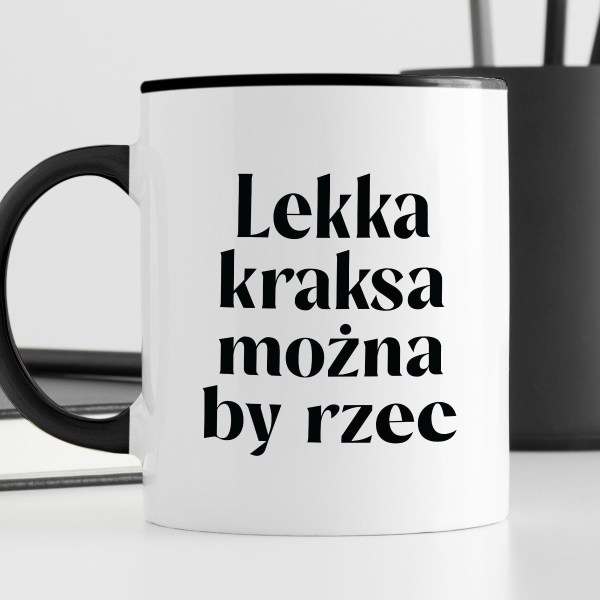 Kubek z nadrukiem "Lekka kraksa można by rzec" 330 ml