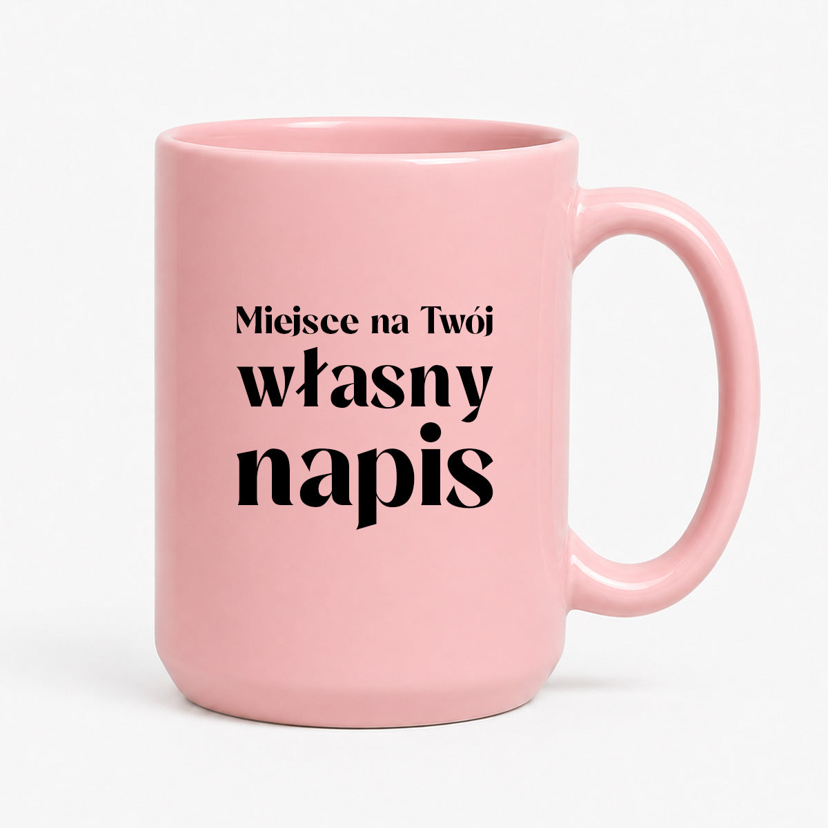 Kubek różowy z własnym napisem
