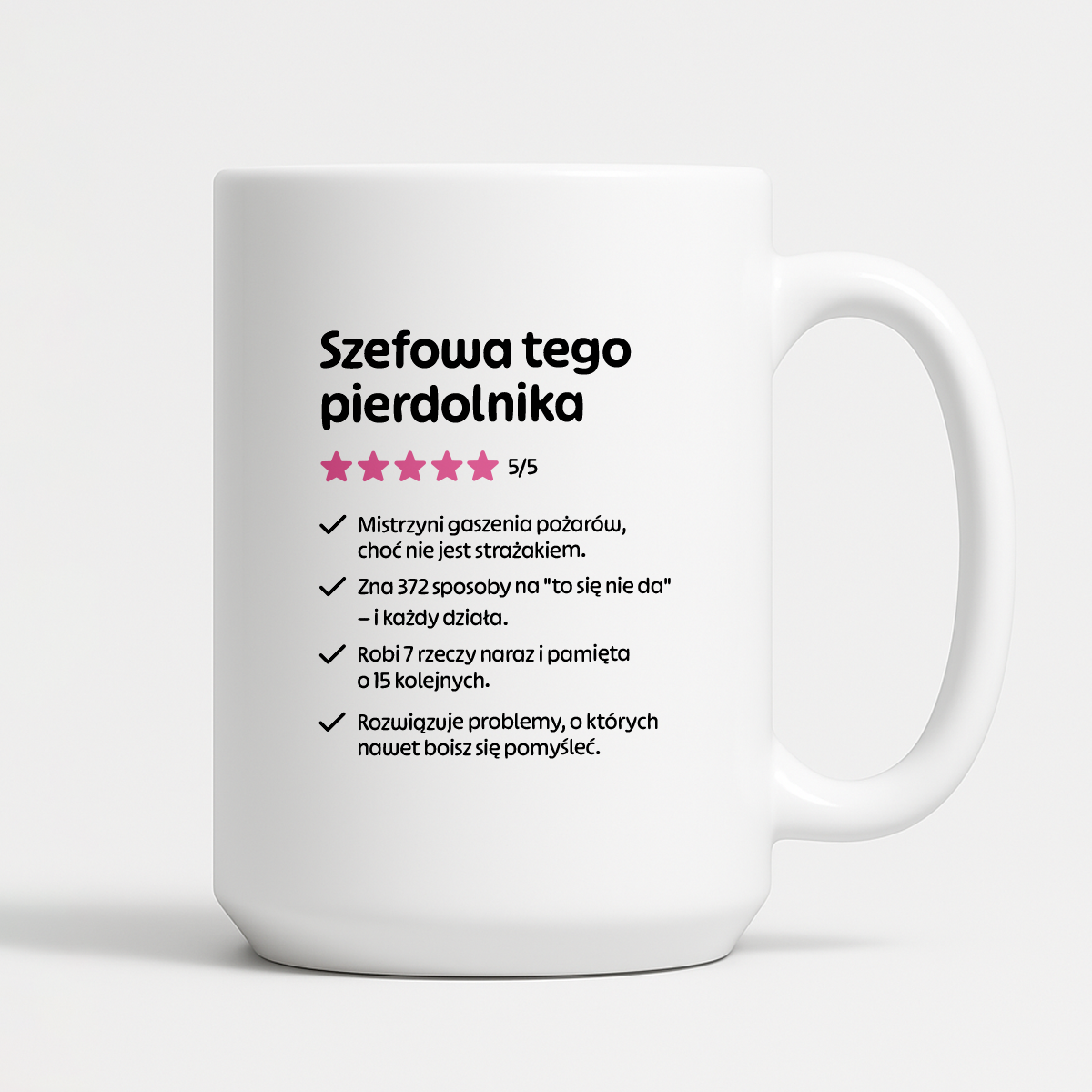 Kubek z nadrukiem "Szefowa tego pierdolnika"