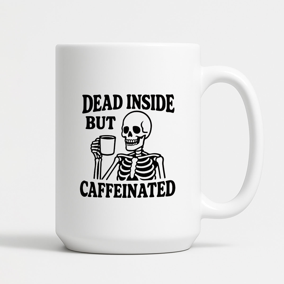Kubek z nadrukiem "Dead inside but caffeinated"