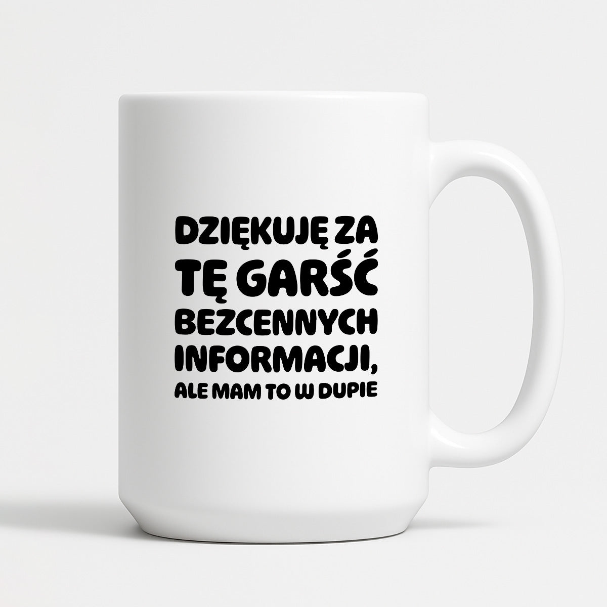 Kubek z nadrukiem - "Dziękuję za tę garść bezcennych informacji"