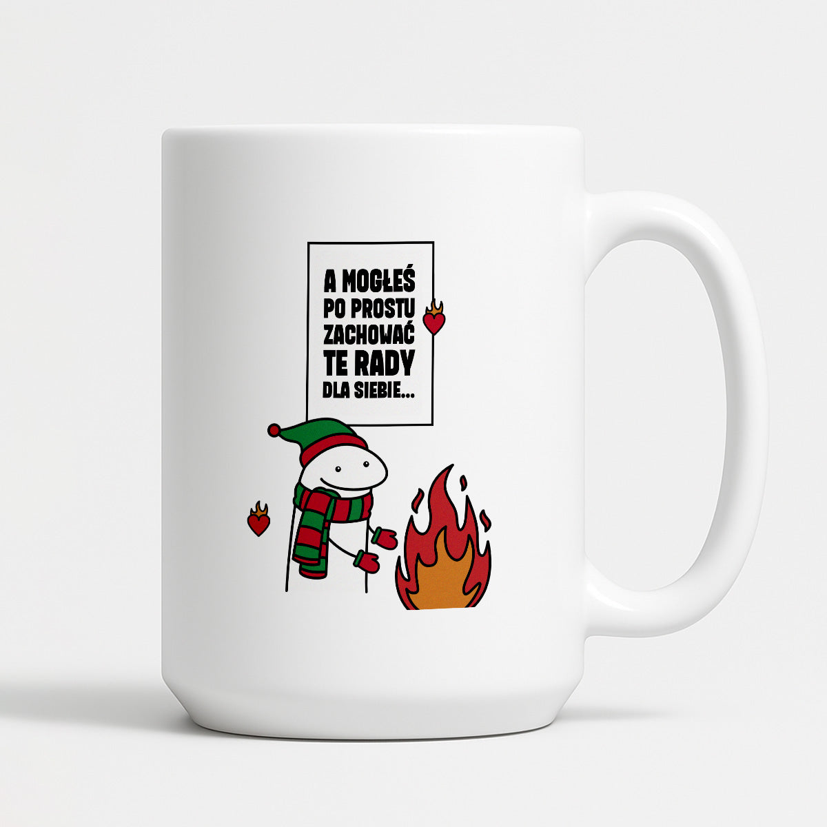 Kubek świąteczny mem "A mogłeś po prostu zachować te rady dla siebie..."