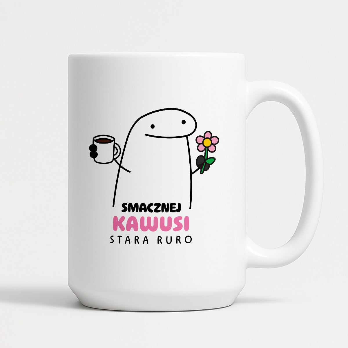 Kubek z nadrukiem - "Smacznej kawusi Stara Ruro"