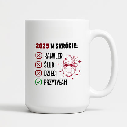 Kubek świąteczny z Mikołajem "2025 w skrócie" I