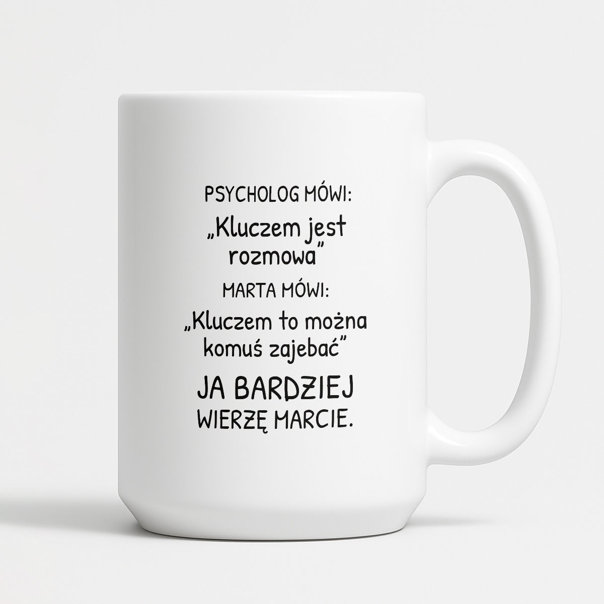 Kubek z nadrukiem - "Psycholog mówi" z IMIENIEM