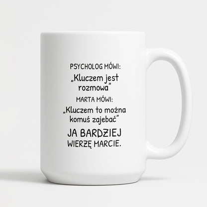 Kubek z nadrukiem - "Psycholog mówi" z IMIENIEM