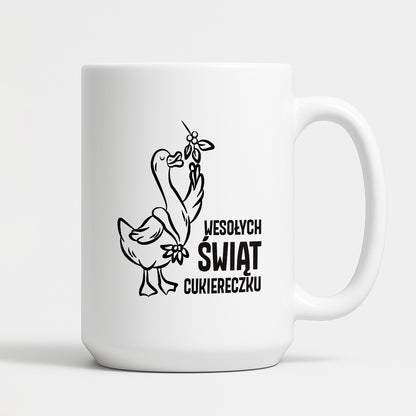 Kubek świąteczny z GĄSKĄ - "WESOŁYCH ŚWIĄT CUKIERECZKU"