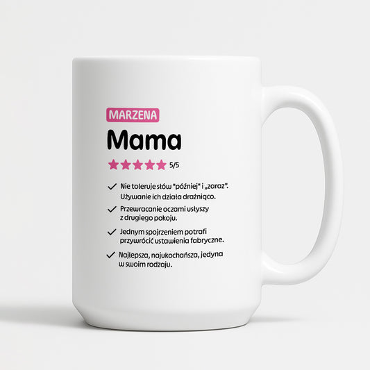 Kubek z nadrukiem - "Mama 5/5" z imieniem