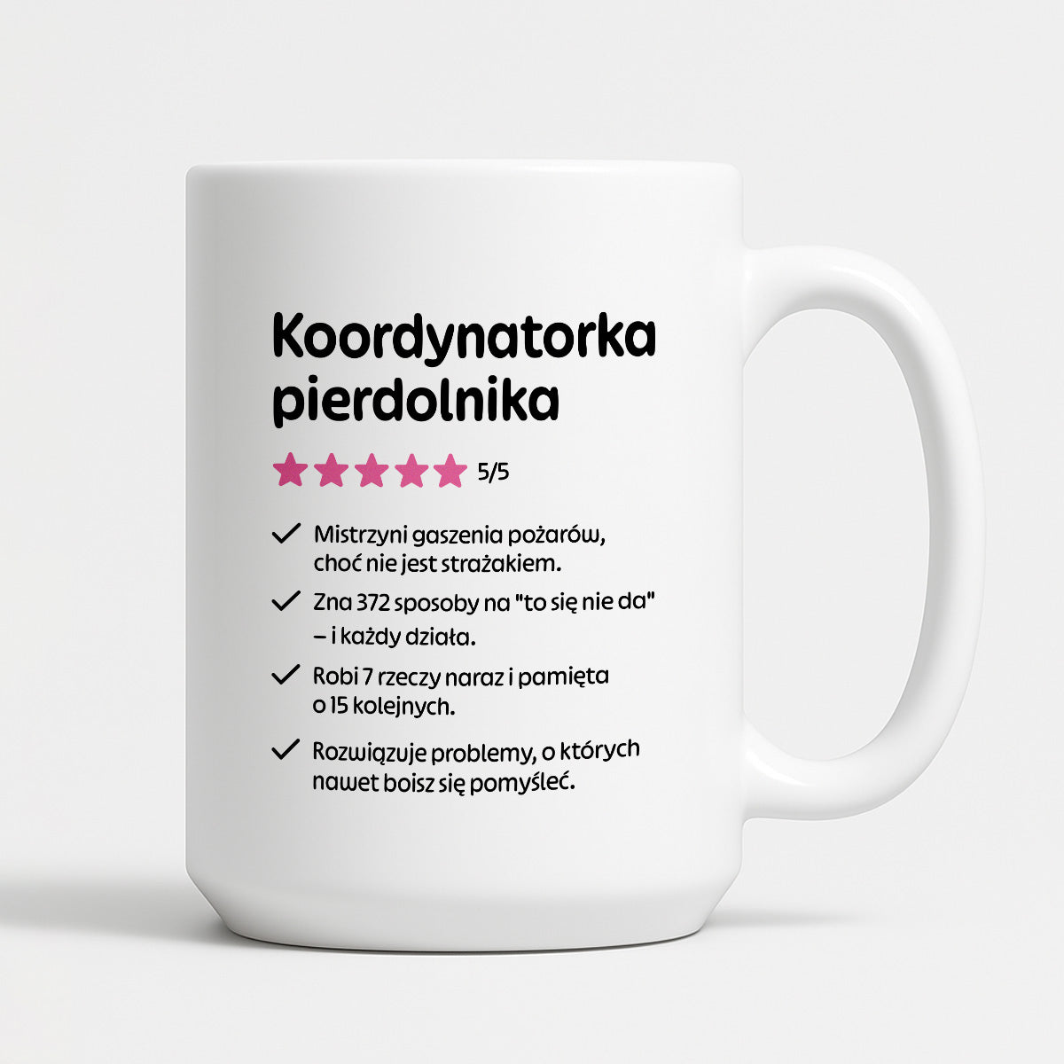 Kubek z nadrukiem "Koordynatorka pierdolnika"