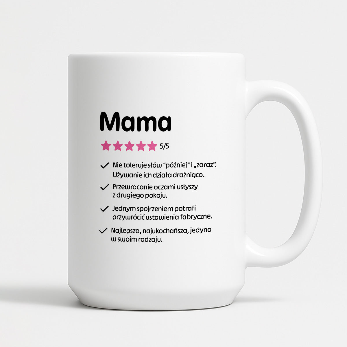 Kubek z nadrukiem - "Mama 5/5"