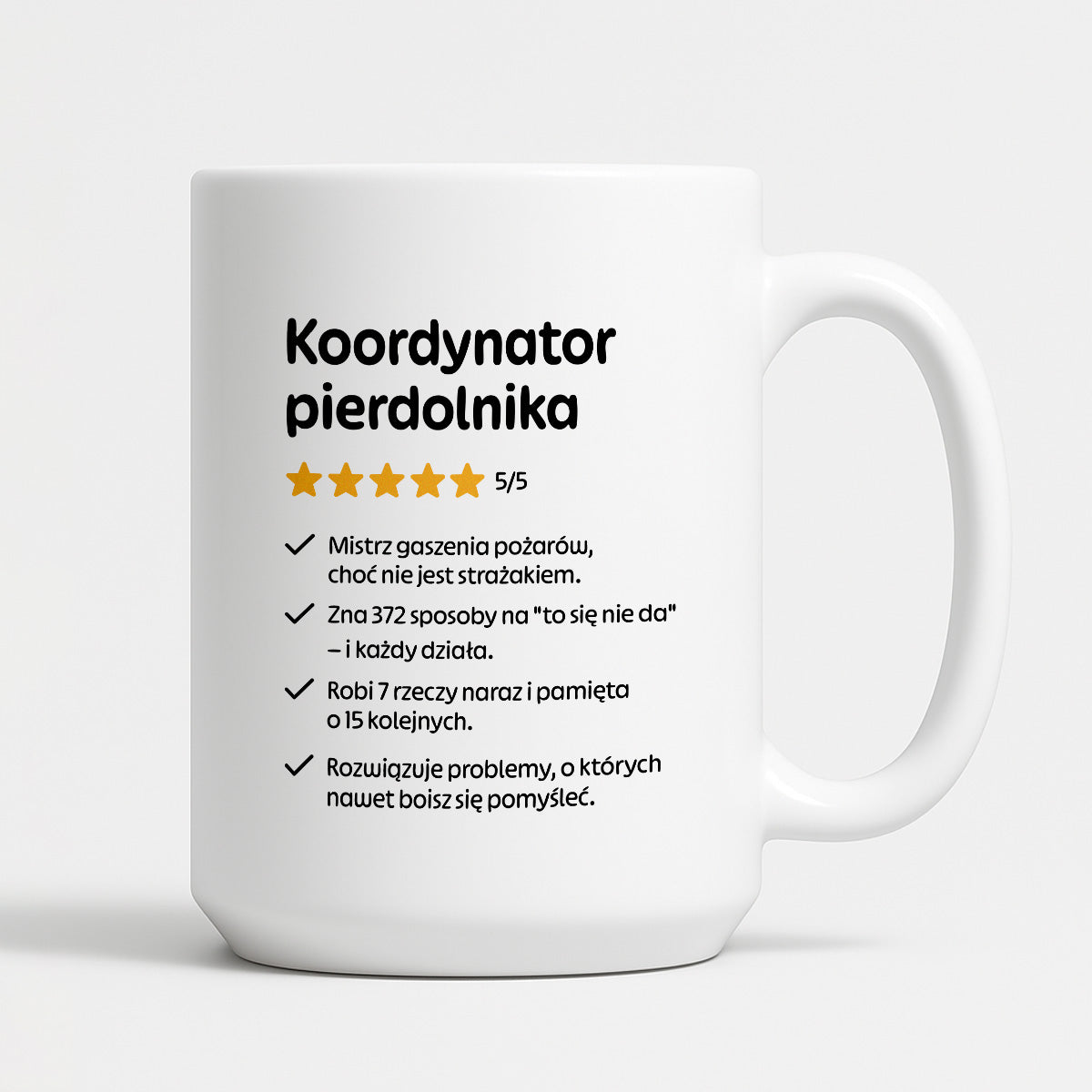 Kubek z nadrukiem "Koordynator pierdolnika"