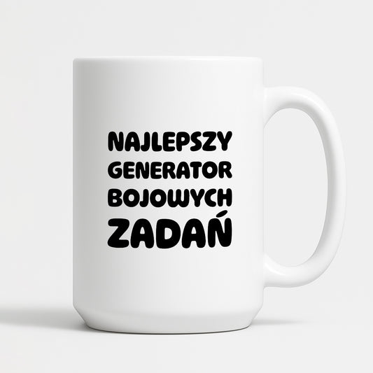 Kubek z nadrukiem - "Najlepszy generator bojowych zadań"