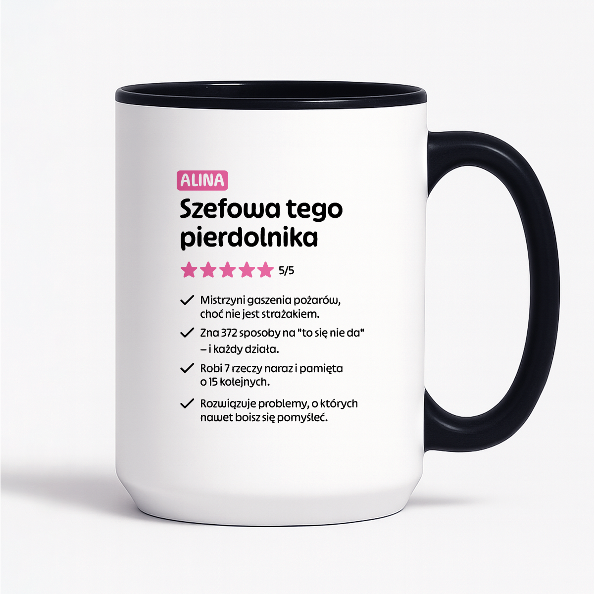 Kubek spersonalizowany z nadrukiem "Szefowa tego pierdolnika"