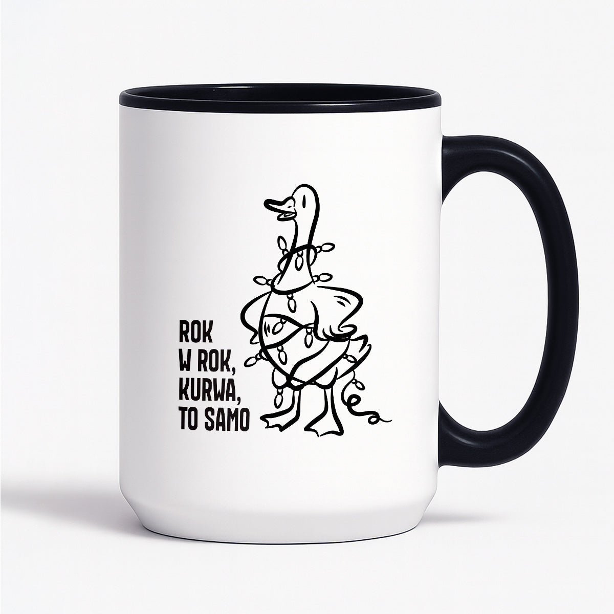 Kubek świąteczny z GĄSKĄ - "ROK W ROK, KURWA, TO SAMO"