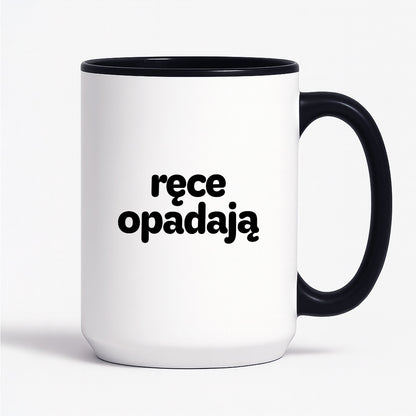 Kubek z nadrukiem - "ręce opadają"
