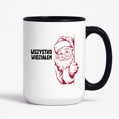 Kubek świąteczny z Mikołajem "Wszystko widziałem"