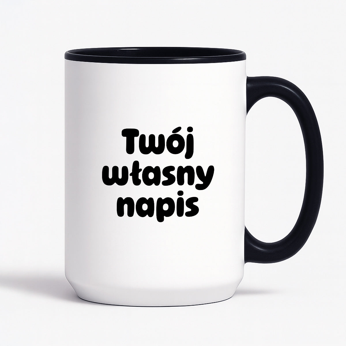 Kubek spersonalizowany z własnym napisem III - CZARNY NAPIS