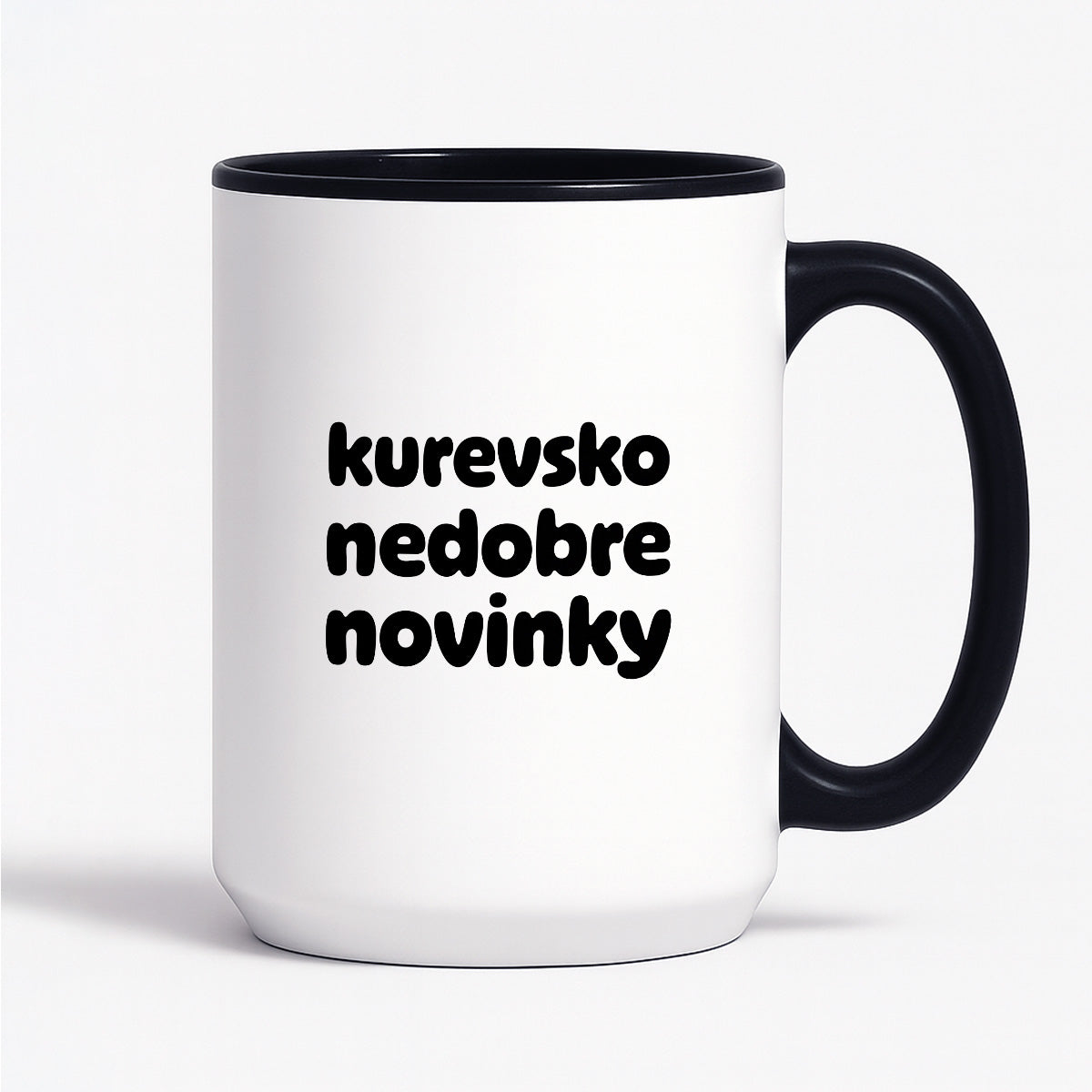 Kubek z nadrukiem - "kurevsko nedobre novinky" v2