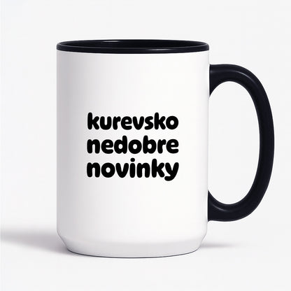 Kubek z nadrukiem - "kurevsko nedobre novinky" v2