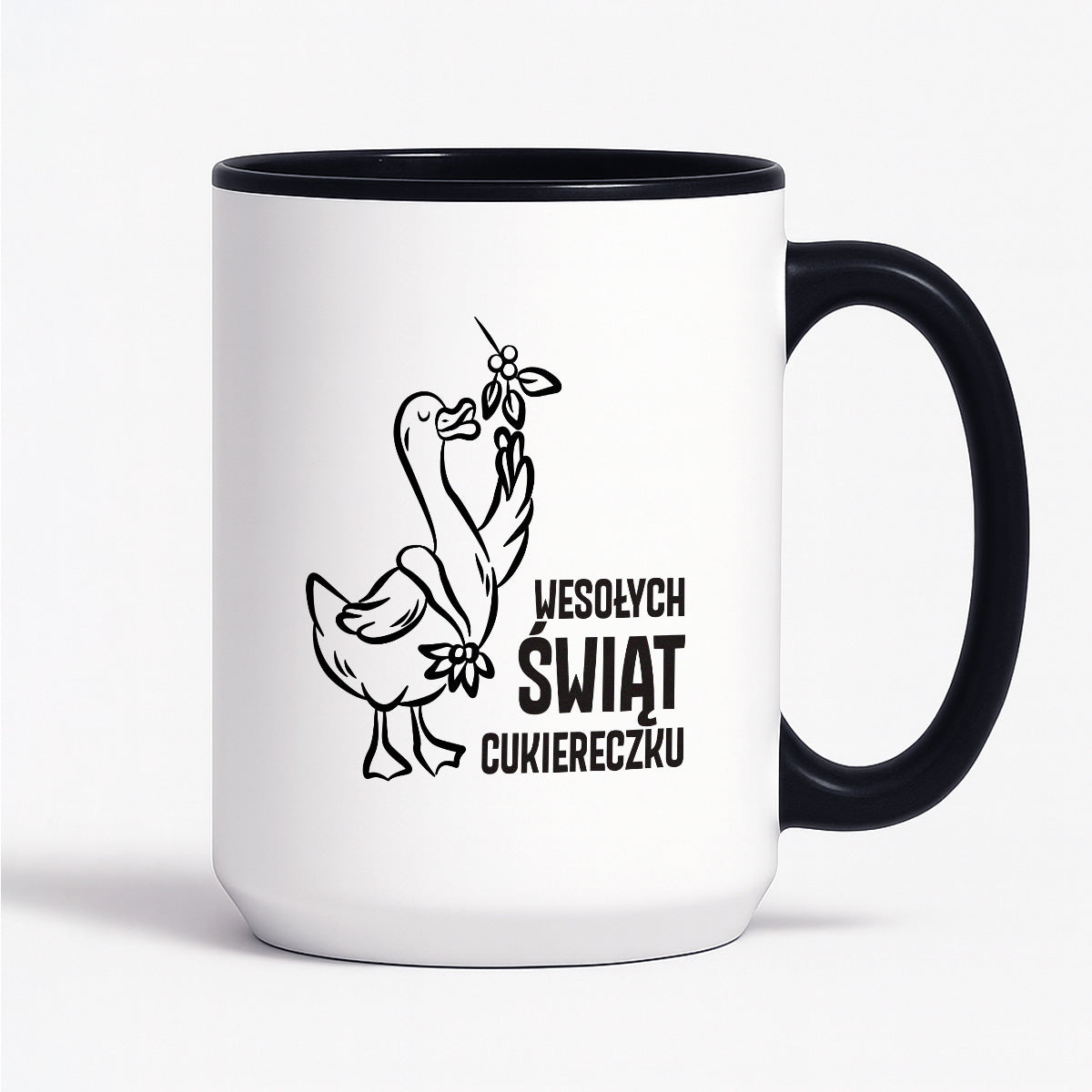 Kubek świąteczny z GĄSKĄ - "WESOŁYCH ŚWIĄT CUKIERECZKU"