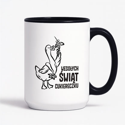 Kubek świąteczny z GĄSKĄ - "WESOŁYCH ŚWIĄT CUKIERECZKU"