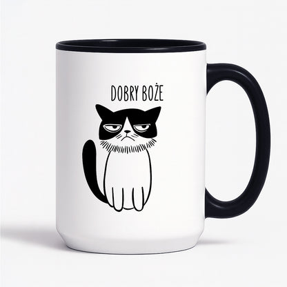 Kubek z nadrukiem - "DOBRY BOŻE" KOT