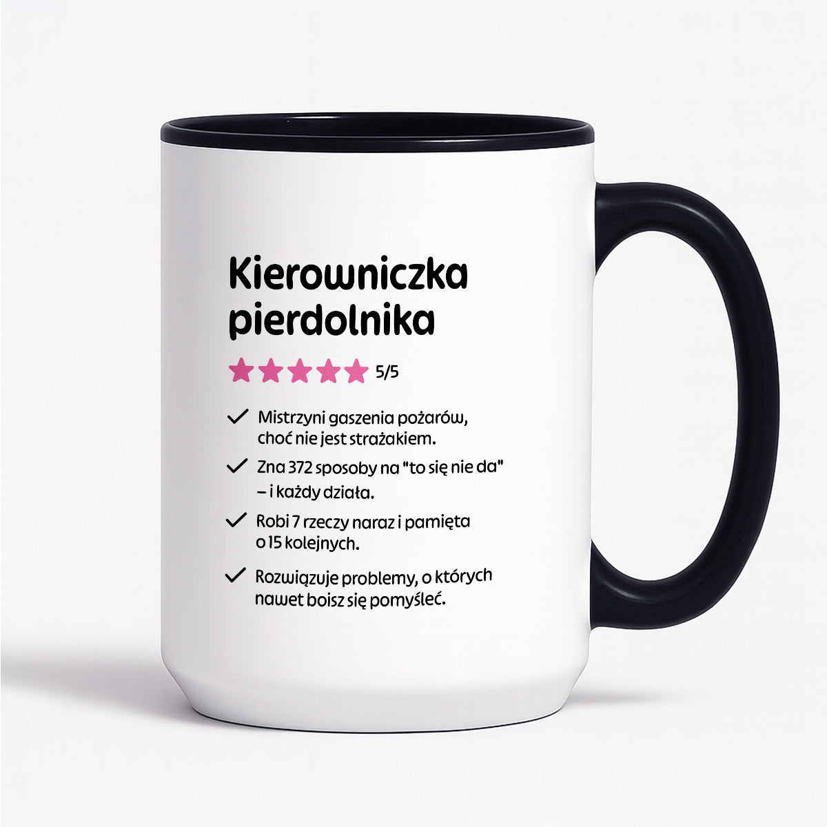 Kubek z nadrukiem "Kierowniczka pierdolnika"