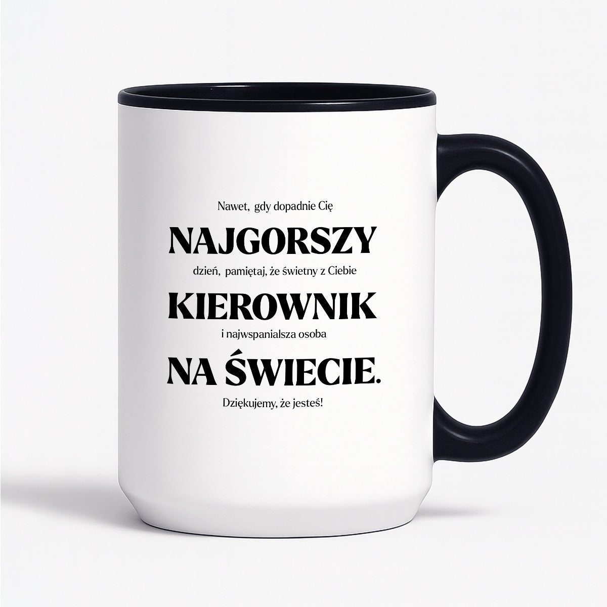 Kubek z nadrukiem - "NAJGORSZY KIEROWNIK NA ŚWIECIE (ale jednak nie 🥰)"