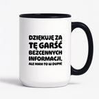 Kubek z nadrukiem - "Dziękuję za tę garść bezcennych informacji"