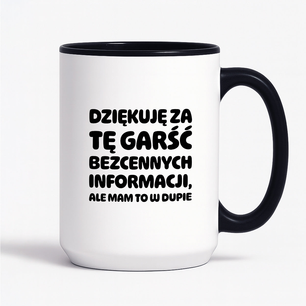 Kubek z nadrukiem - "Dziękuję za tę garść bezcennych informacji"