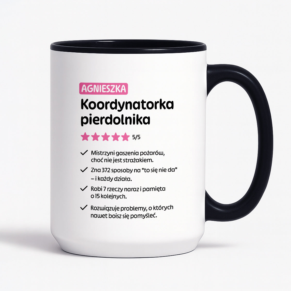 Kubek spersonalizowany z nadrukiem "Koordynatorka pierdolnika"