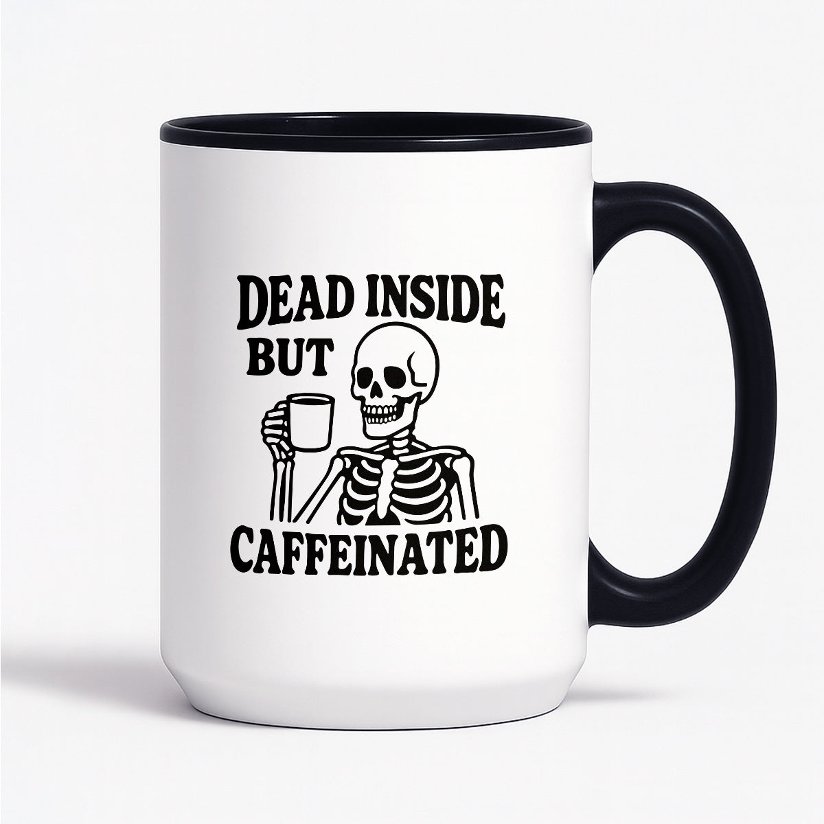 Kubek z nadrukiem "Dead inside but caffeinated"