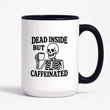 Kubek z nadrukiem "Dead inside but caffeinated"