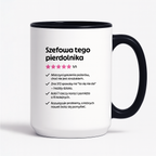 Kubek z nadrukiem "Szefowa tego pierdolnika"