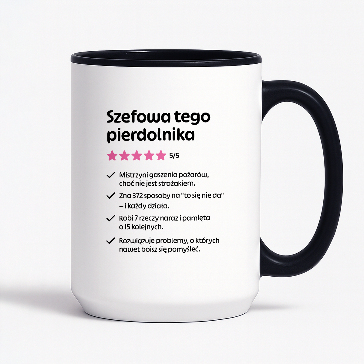 Kubek z nadrukiem "Szefowa tego pierdolnika"