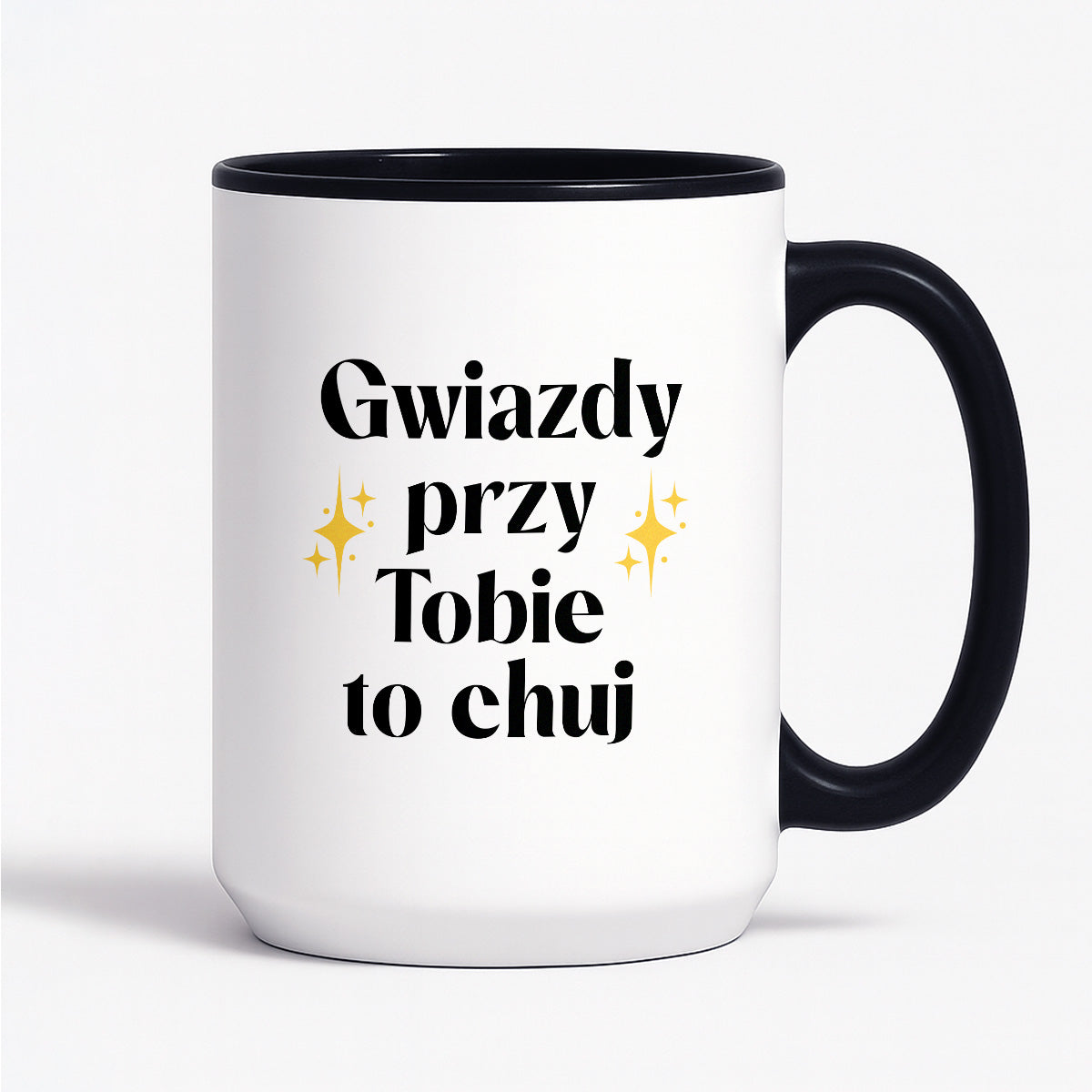 Kubek z nadrukiem "Gwiazdy przy Tobie to chuj"